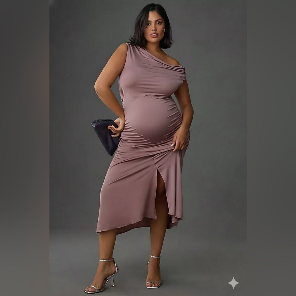 Anthropologie Dusty Rose Asymmetrical Dress